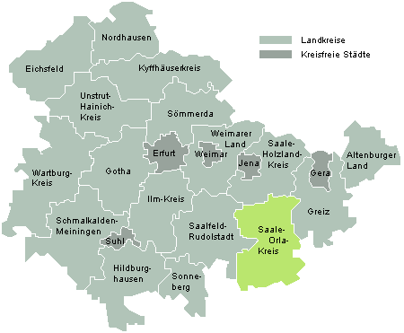 Karte Saale-Orla-Kreis